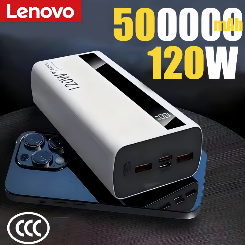 Solar Emergency Charger - 레노버 500000mAh 대용량 파워뱅크 120W 초고속