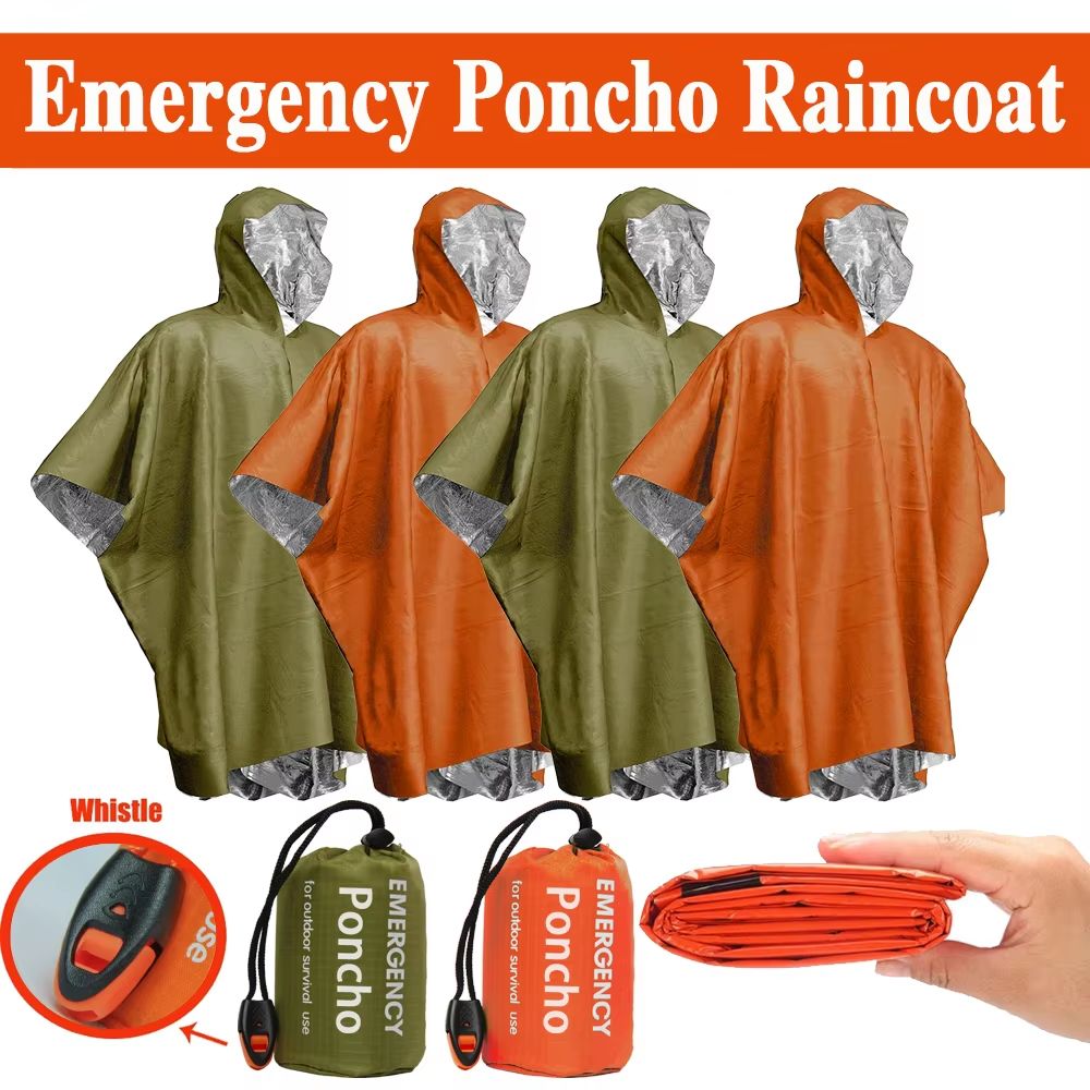 Emergency Poncho Rain - 비상용 우비, 보온 담요, 방수 야외