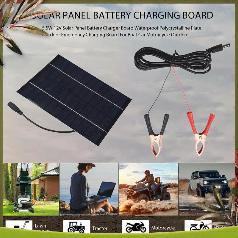 AB98-5.5W 12V 태양 전지 패널 배터리 충전기 - Solar Emergency Charger 리뷰 및 가격